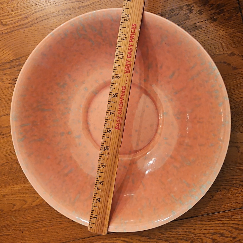 Large Coral Speckled Open Rim Ceramic Bowl by Pacific USA - Picture 11 of 12